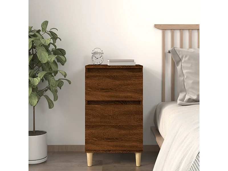 Nachtkastje 40x35x70 cm bruin eikenkleur NL89776