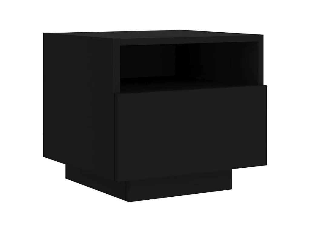 Table de chevet avec lumières LED noir 40x39x37 cm KEFWE80335
