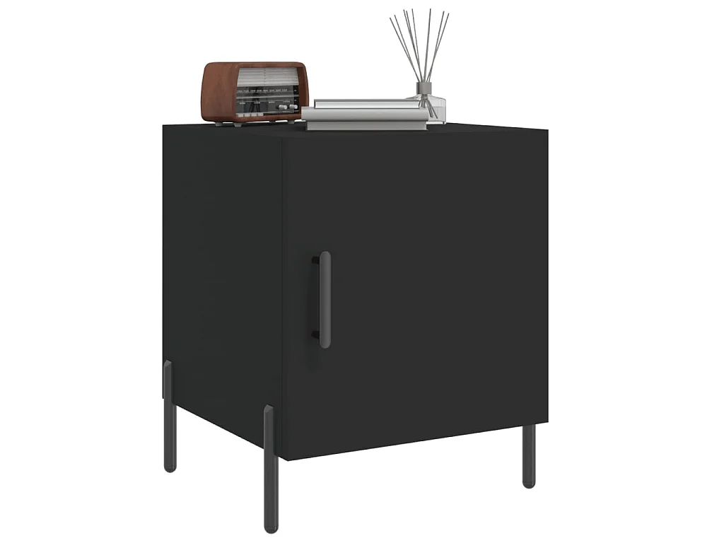 Mesa de cabeceira 40x40x50 cm derivados de madeira preto PT37285