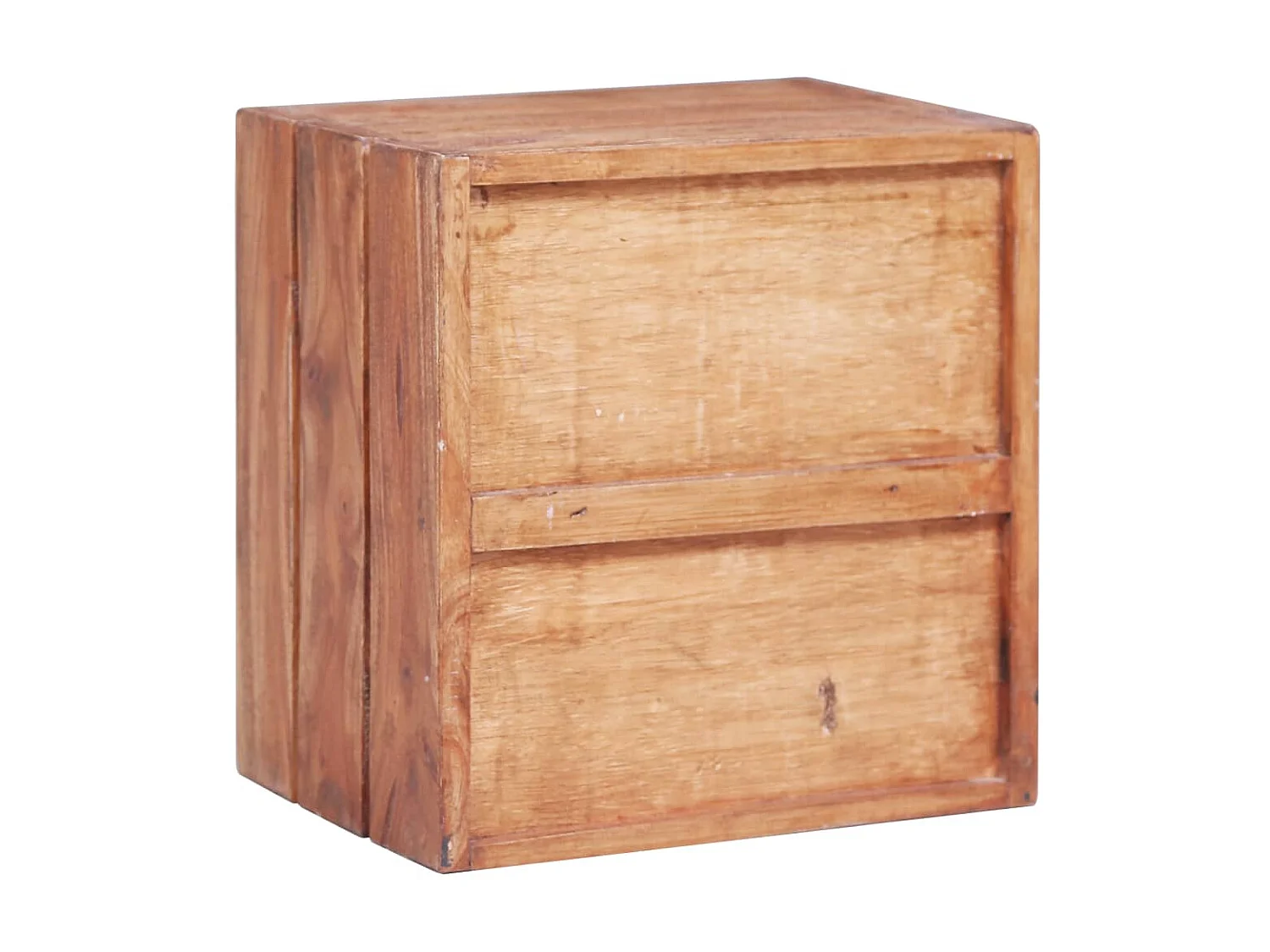 Mesita de noche 3 cajones madera maciza reciclada 35x25x35 cm ES55569