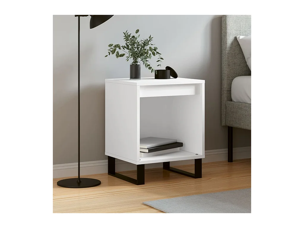 Mesa de cabeceira 40x35x50 cm derivados de madeira branco PT57176
