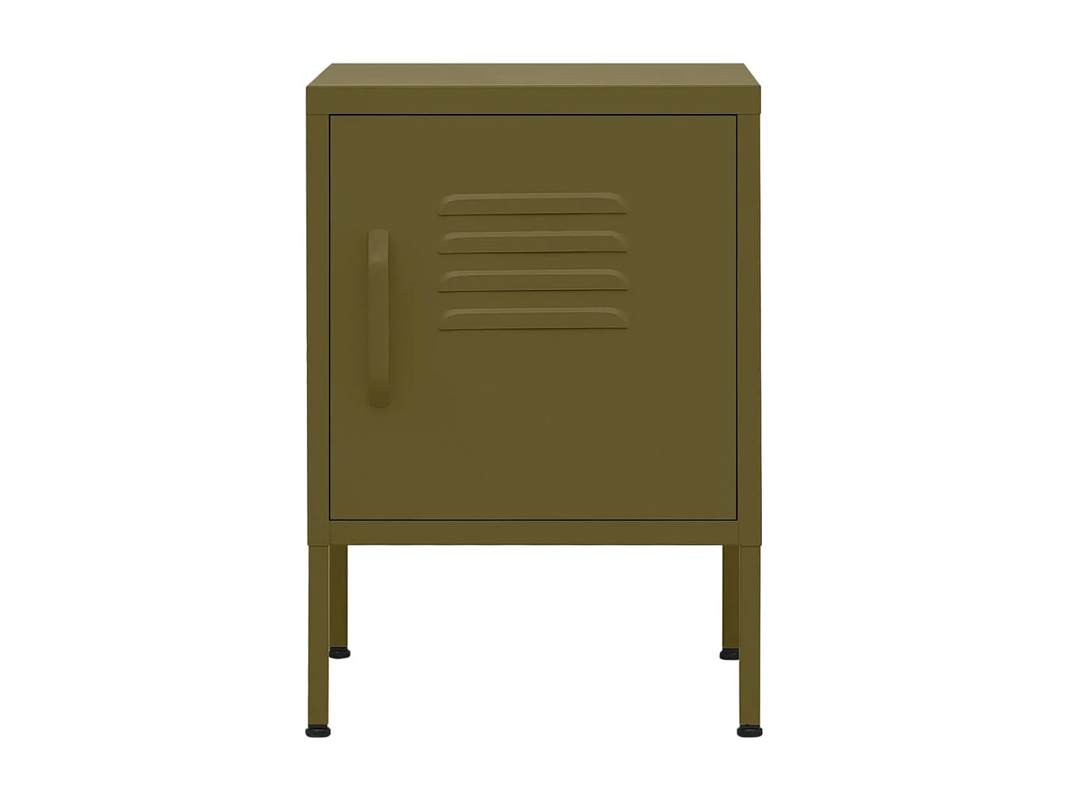 Comodino | Tavolino da notte | Tavolino da letto Verde Oliva 35x35x51 cm in Acciaio