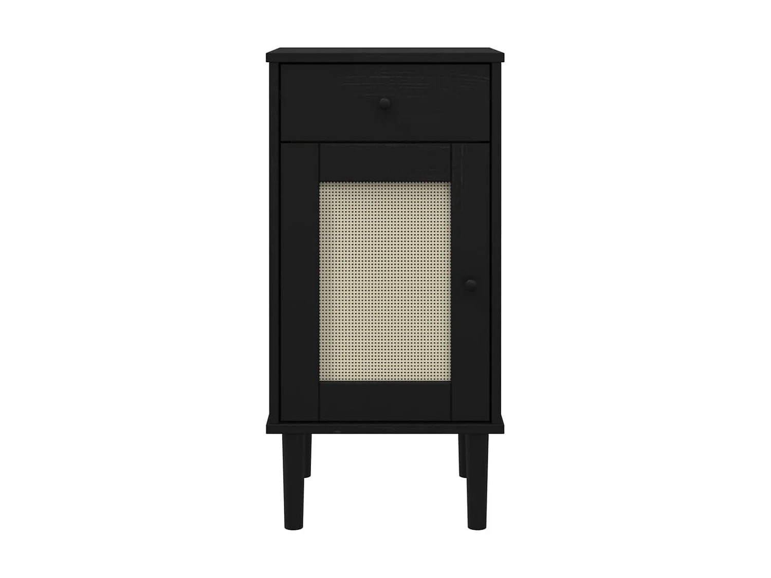 Nachtkastje SENJA rattan-look 40x35x80 cm grenenhout zwart NL35847