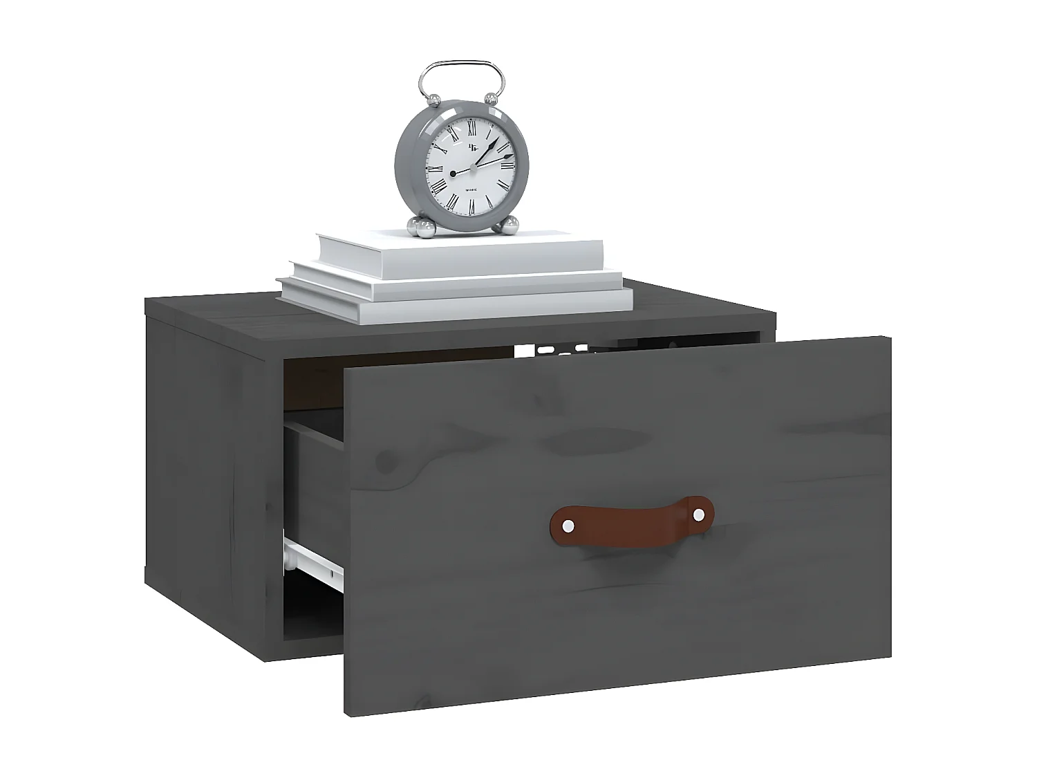 Table de chevet murale Gris 40x29,5x22 cm KEFWE85010