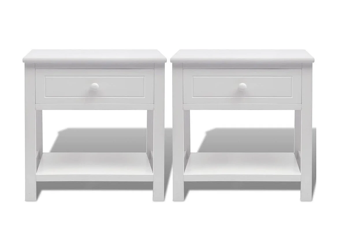 Lot de 2 Tables de chevet Bois Blanc KEFWE31294