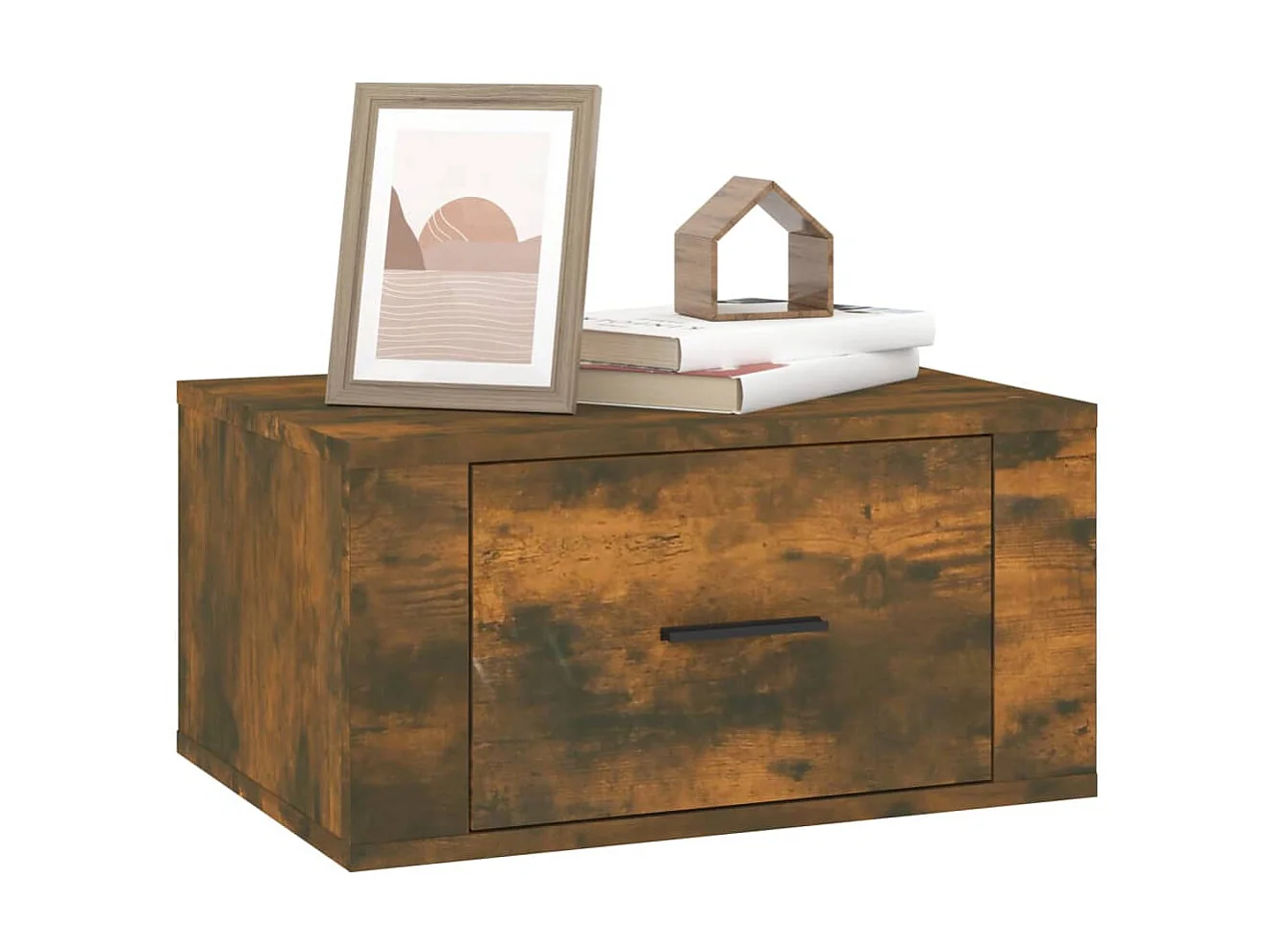 Table de chevet murale Chêne fumé 50x36x25 cm KEFWE36273