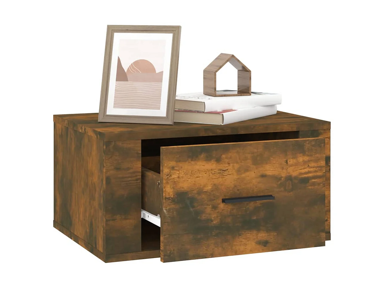 Table de chevet murale Chêne fumé 50x36x25 cm KEFWE36273