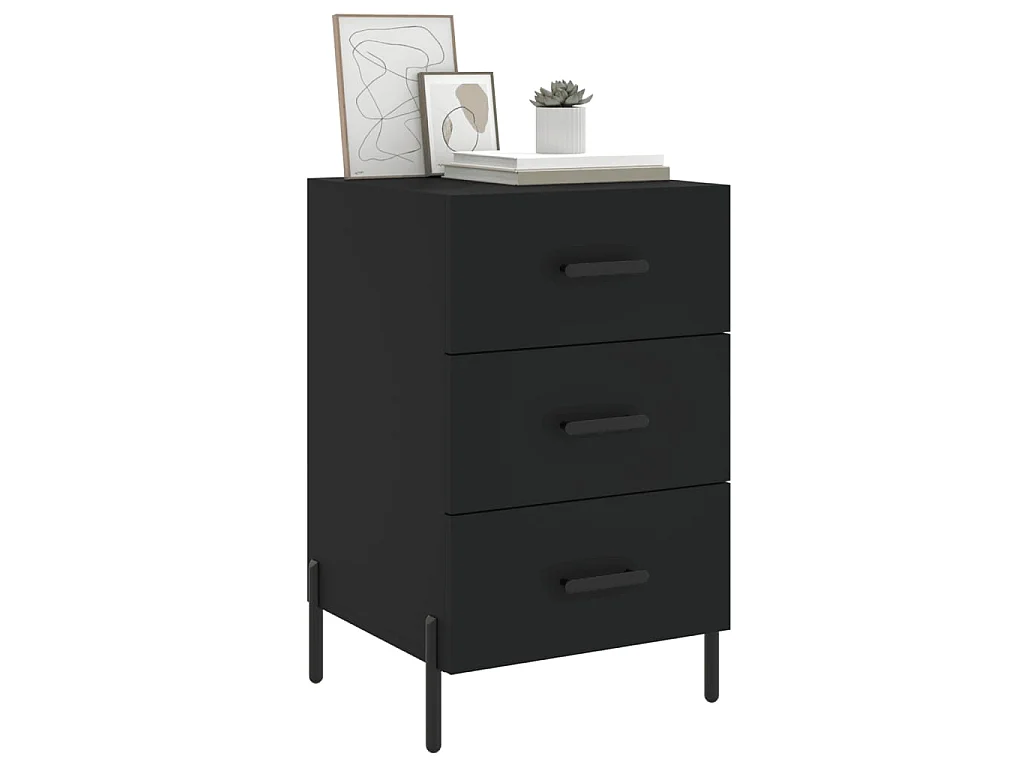 Nachtkastje 40x40x66 cm bewerkt hout zwart NL76743