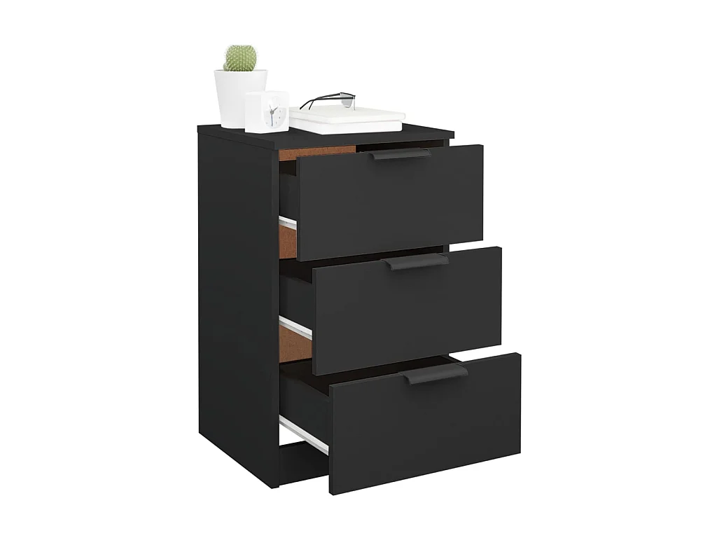 Table de chevet noir 40x36x65 cm QPD67895