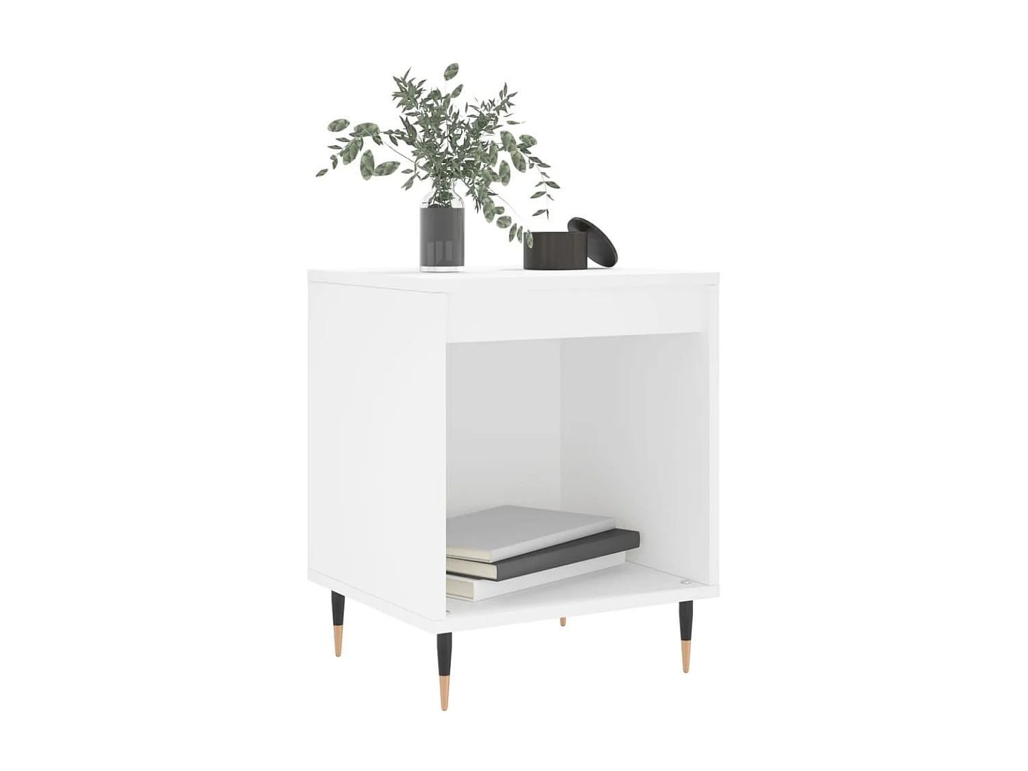 Mesa de cabeceira 40x35x50 cm derivados de madeira branco PT36374