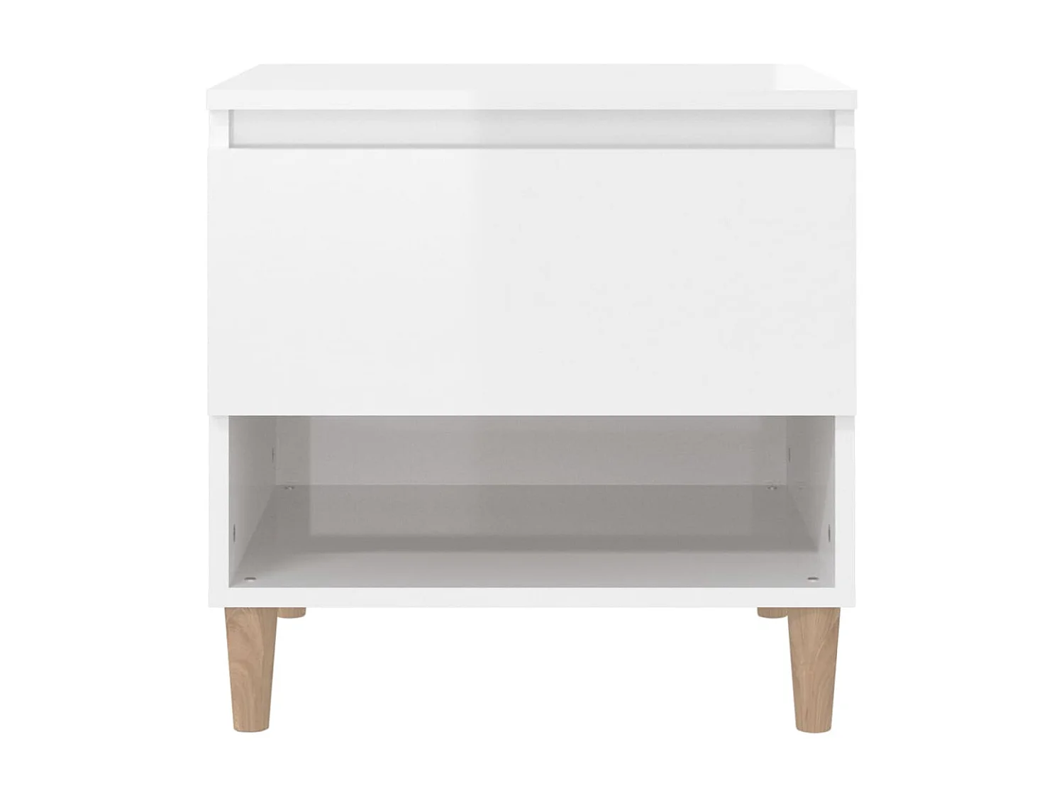 Mesita de noche madera contrachapada blanco brillo 50x46x50 cm ES97527