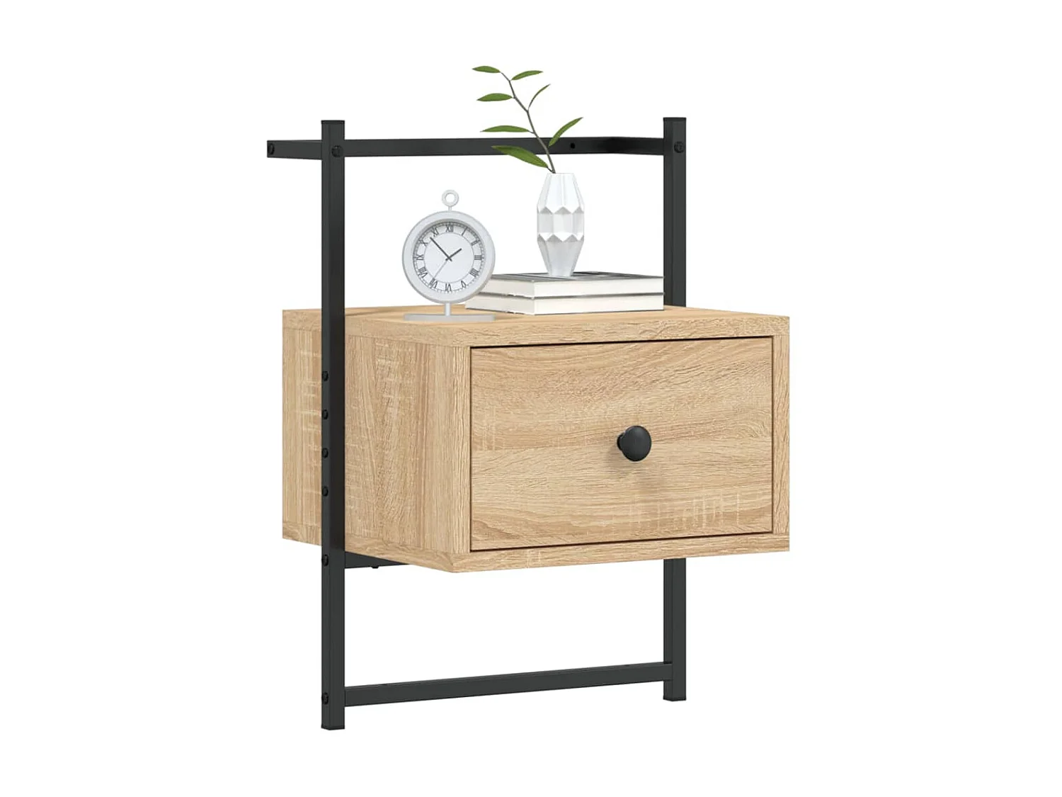 lot de 2 Tables de chevet murales chêne sonoma 35x30x51 cm QPD31997