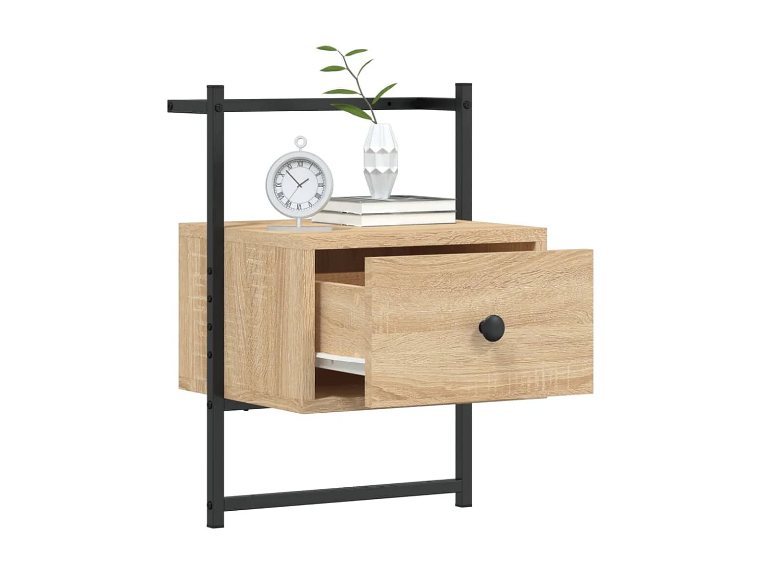 Comodini | Tavolini da notte | Tavolini da letto a Muro 2 pz Rovere Sonoma 35x30x51cm Legno Multistrato