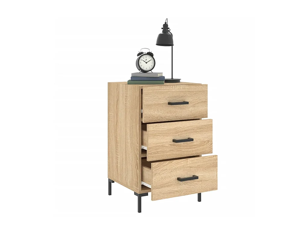 Table de chevet chêne sonoma 40x40x66 cm bois d'ingénierie QPD18175