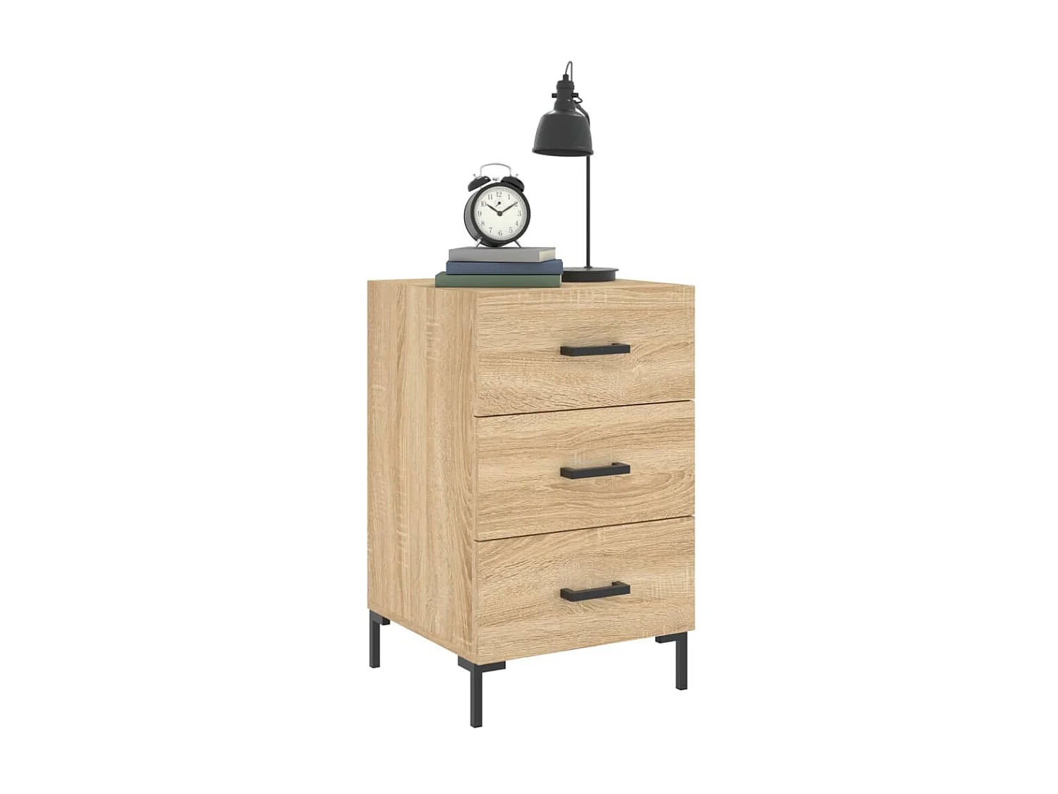 Nachtkastje 40x40x66 cm bewerkt hout sonoma eikenkleurig NL47480