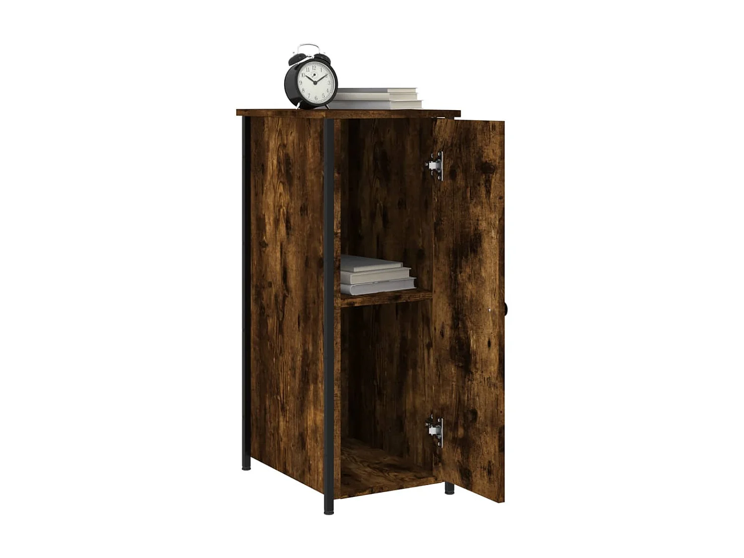 Table de chevet chêne fumé 32x42x80 cm bois d'ingénierie QPD96128