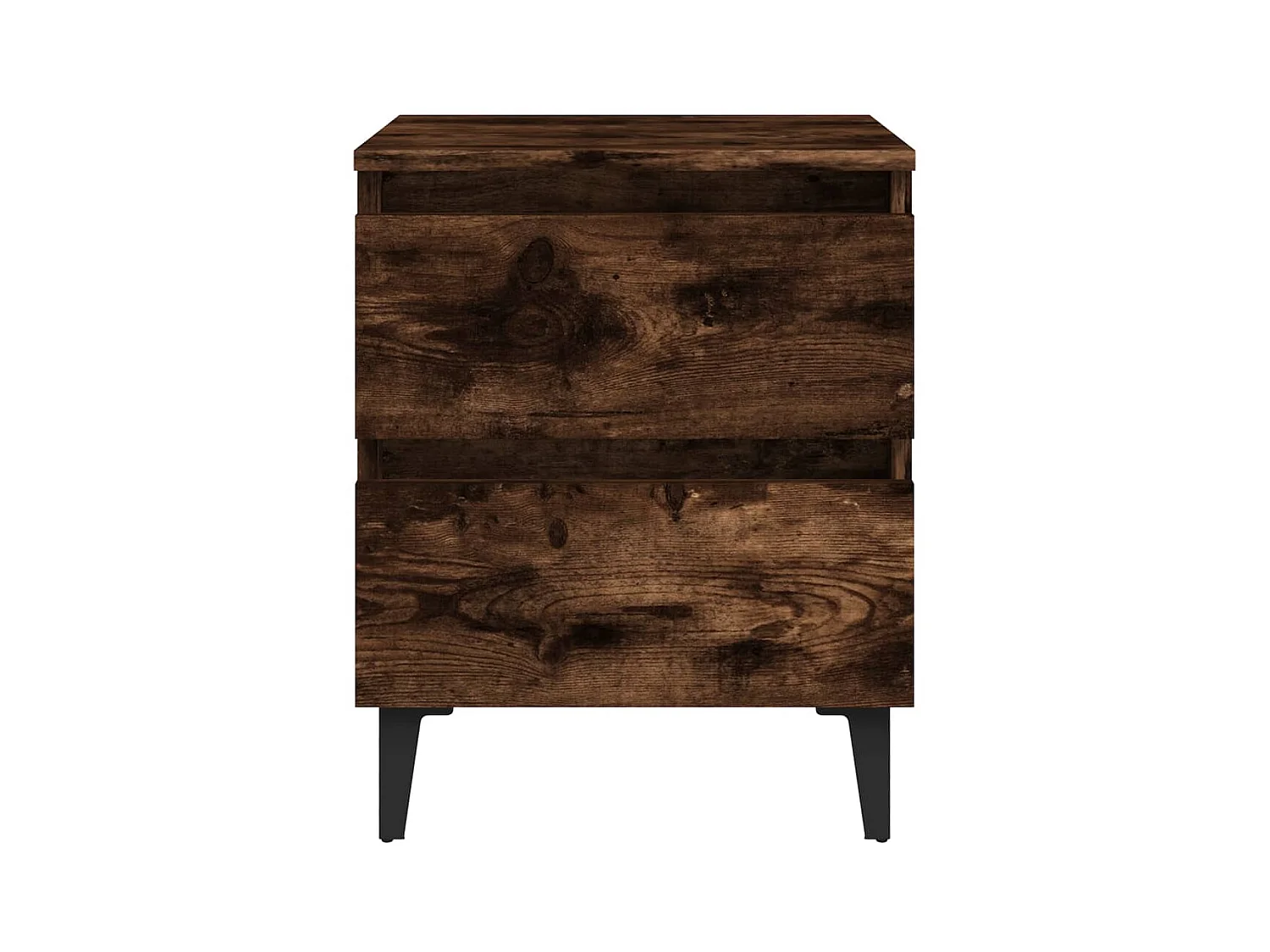 Table de chevet avec pieds en métal Chêne fumé 40x35x50 cm KEFWE98986