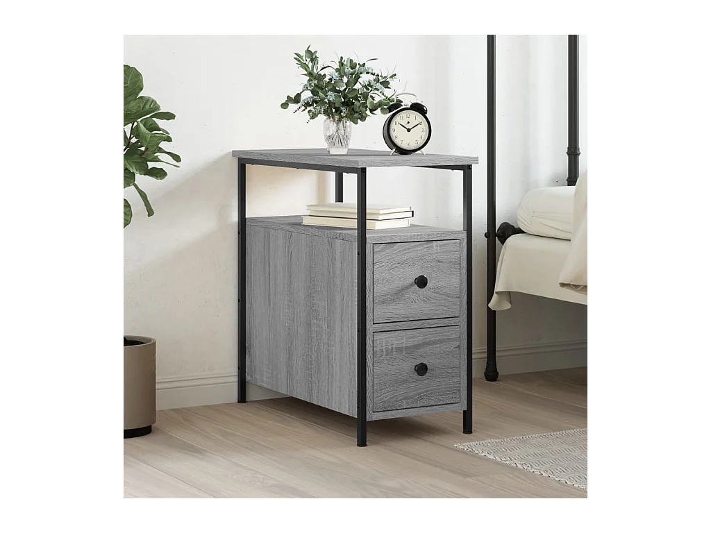 Table de chevet sonoma gris 30x60x60 cm bois d'ingénierie QPD64730