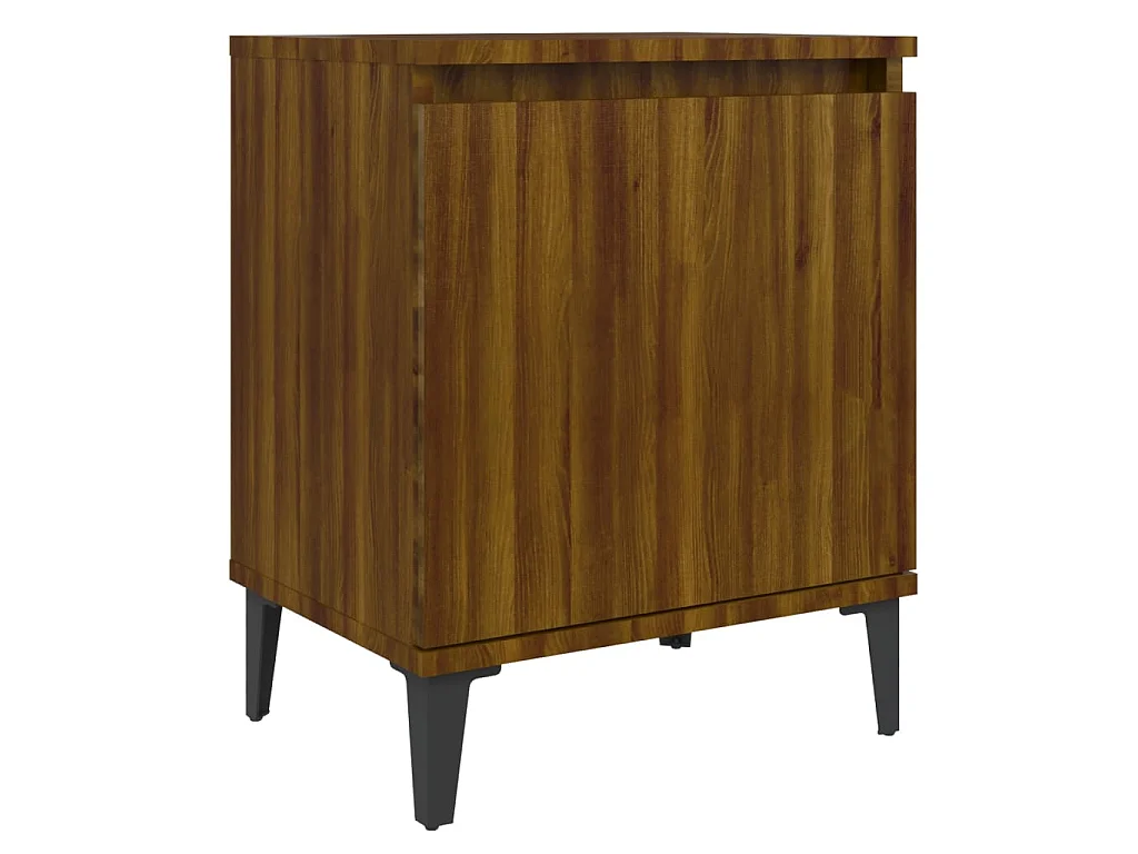 Table de chevet avec pieds en métal Chêne marron 40x30x50 cm KEFWE85762