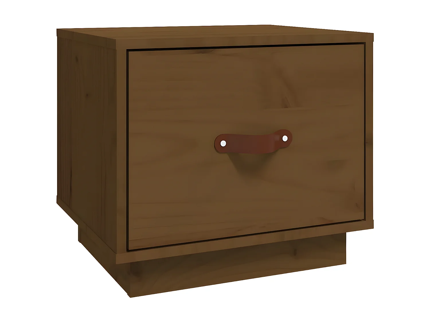 Mesita de noche madera maciza de pino marrón miel 40x34x35 cm ES70012