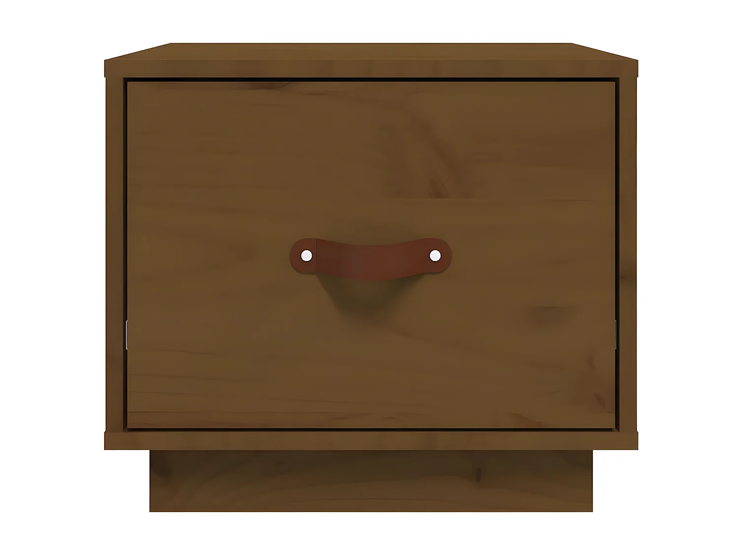 Mesita de noche madera maciza de pino marrón miel 40x34x35 cm ES70012