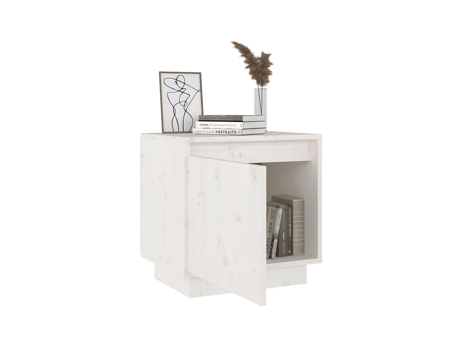 Table de chevet Blanc 40x30x40 cm Bois de pin solide KEFWE73111