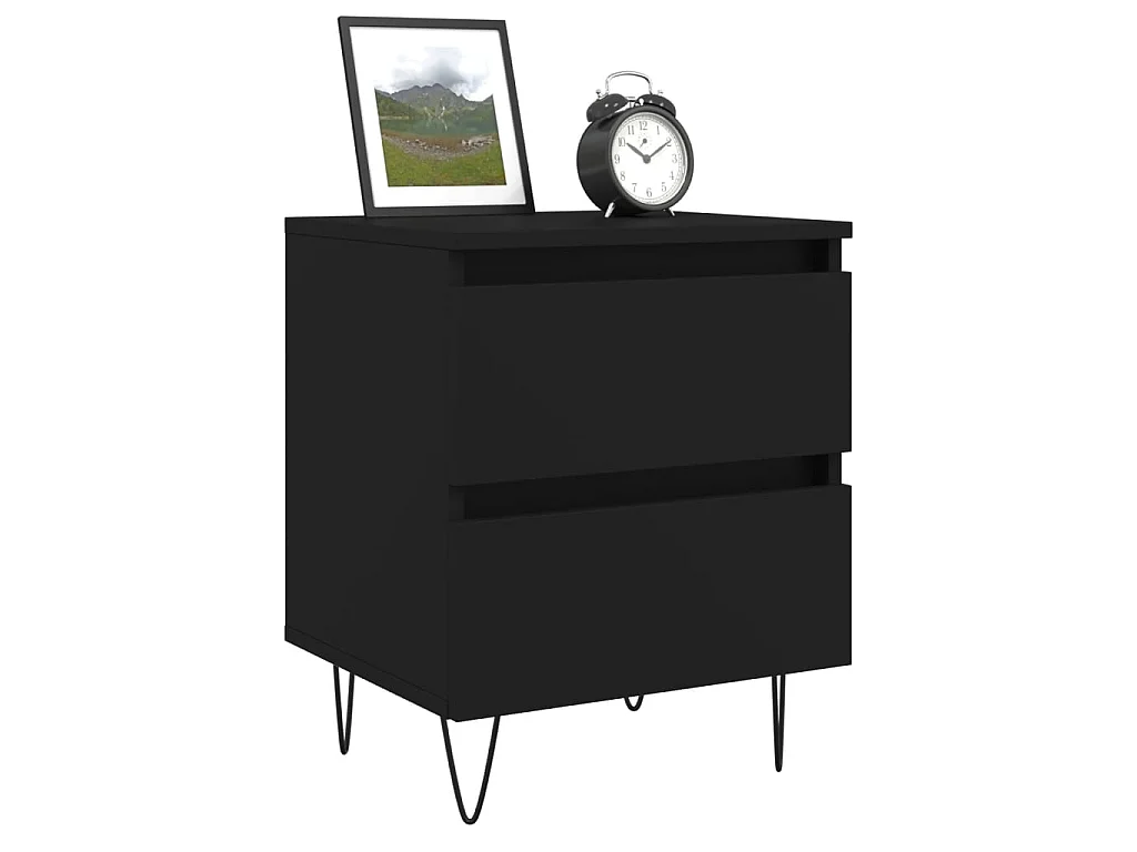 Table de chevet Noir 40x35x50 cm Bois d'ingénierie QPD81561