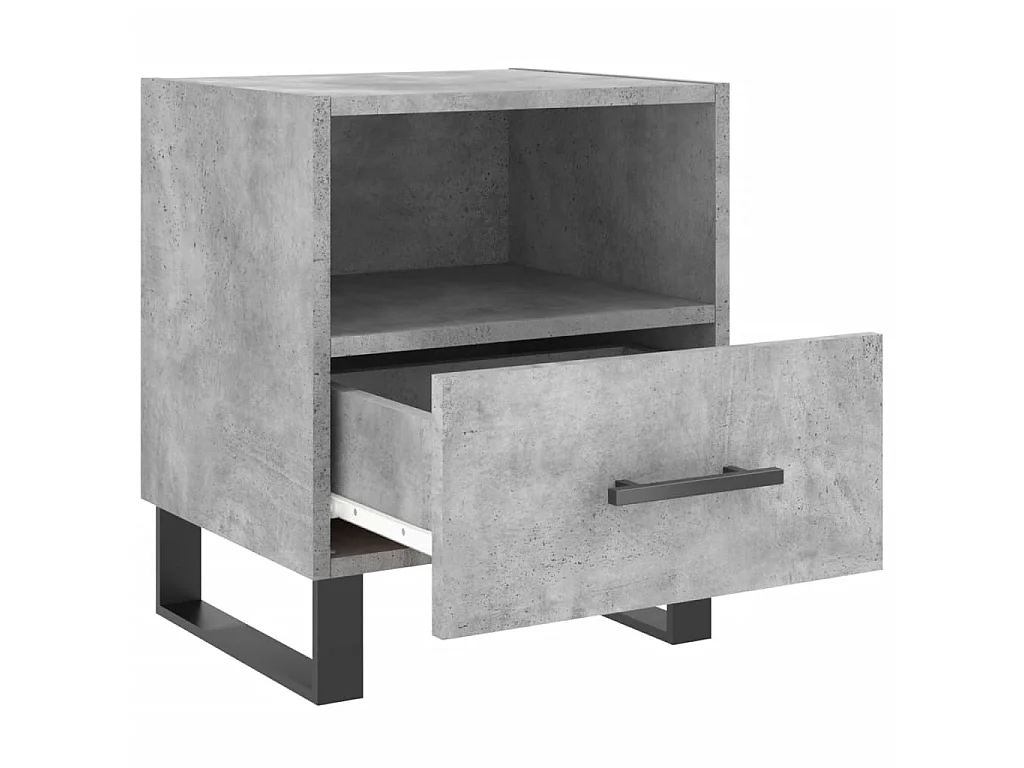 Nachtkastje 40x35x47,5 cm bewerkt hout betongrijs NL58443