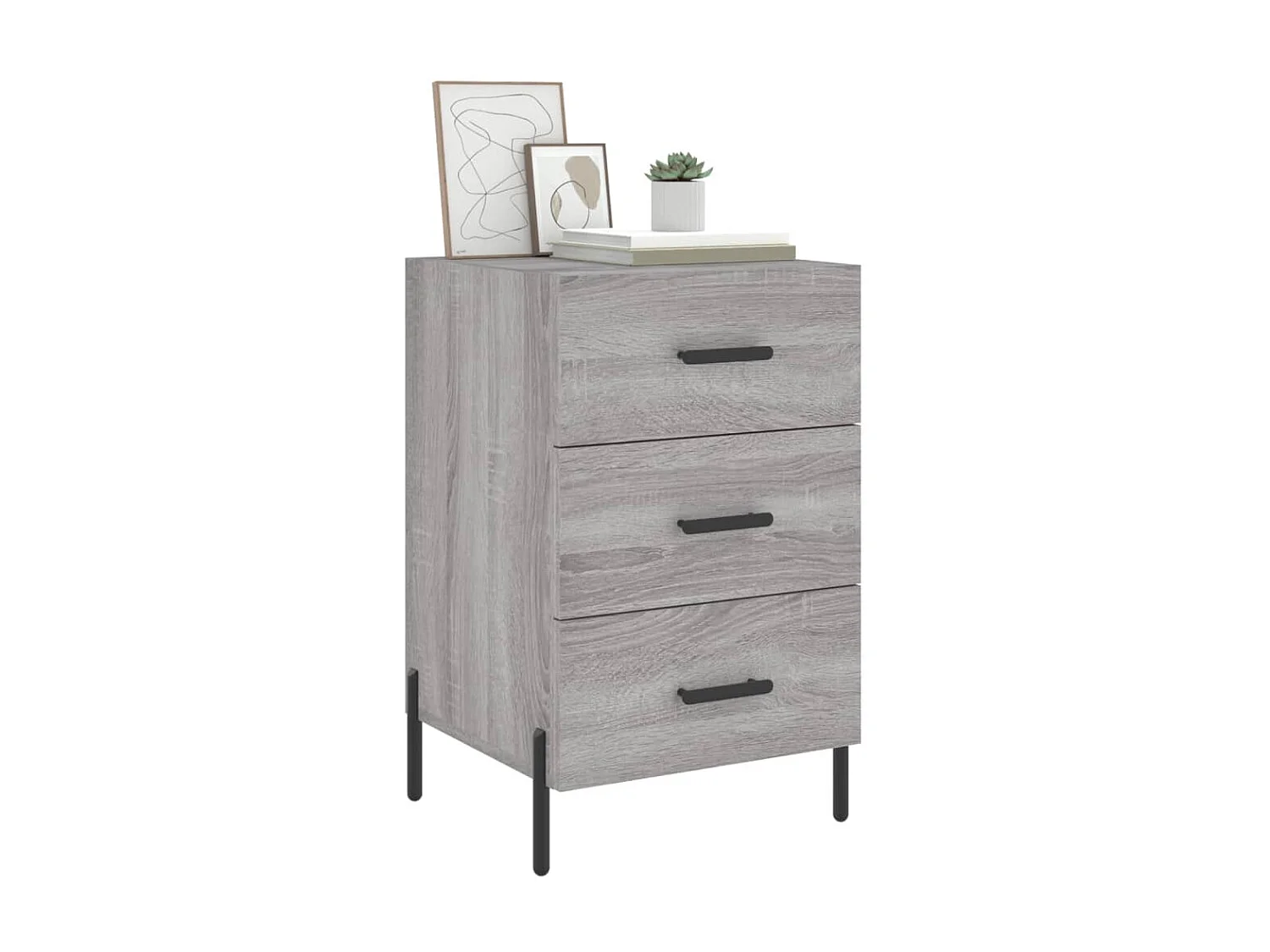 Table de chevet sonoma gris 40x40x66 cm bois d'ingénierie QPD46800