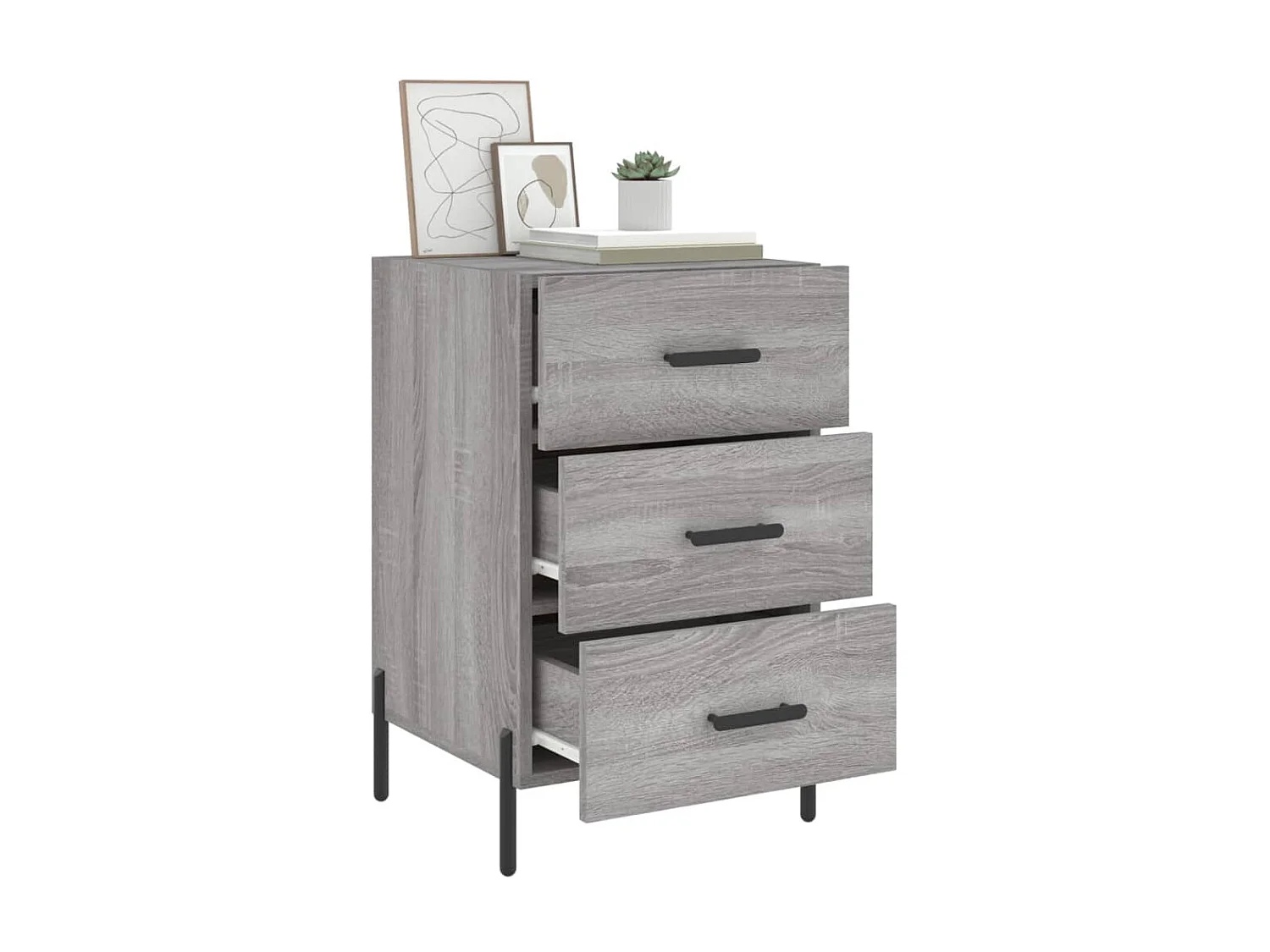 Table de chevet sonoma gris 40x40x66 cm bois d'ingénierie QPD46800