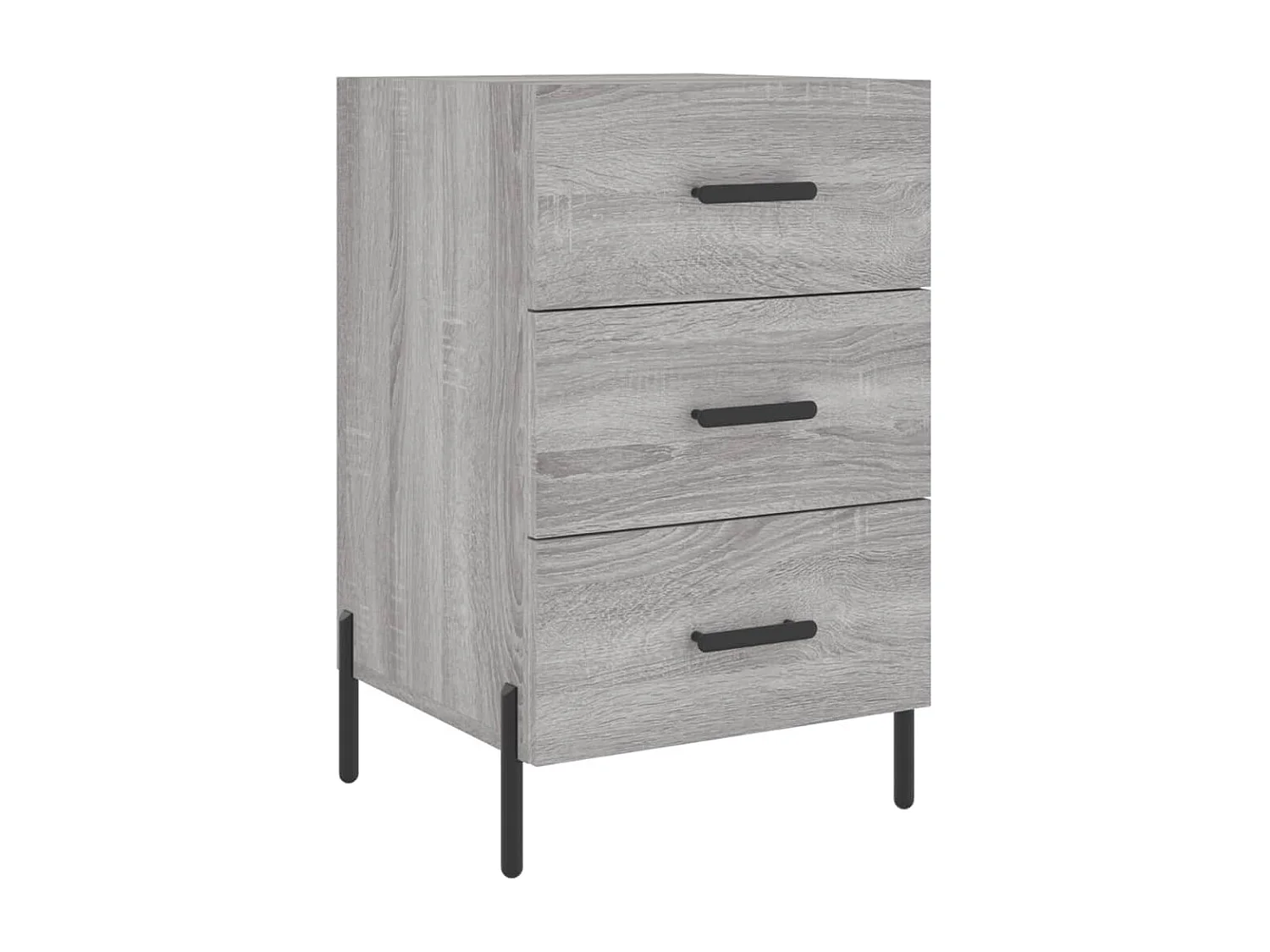 Nachtkastje 40x40x66 cm bewerkt hout grijs sonoma eikenkleurig NL63276