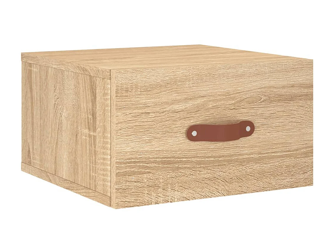 Mesita de noche de pared color roble Sonoma 35x35x20 cm ES32272