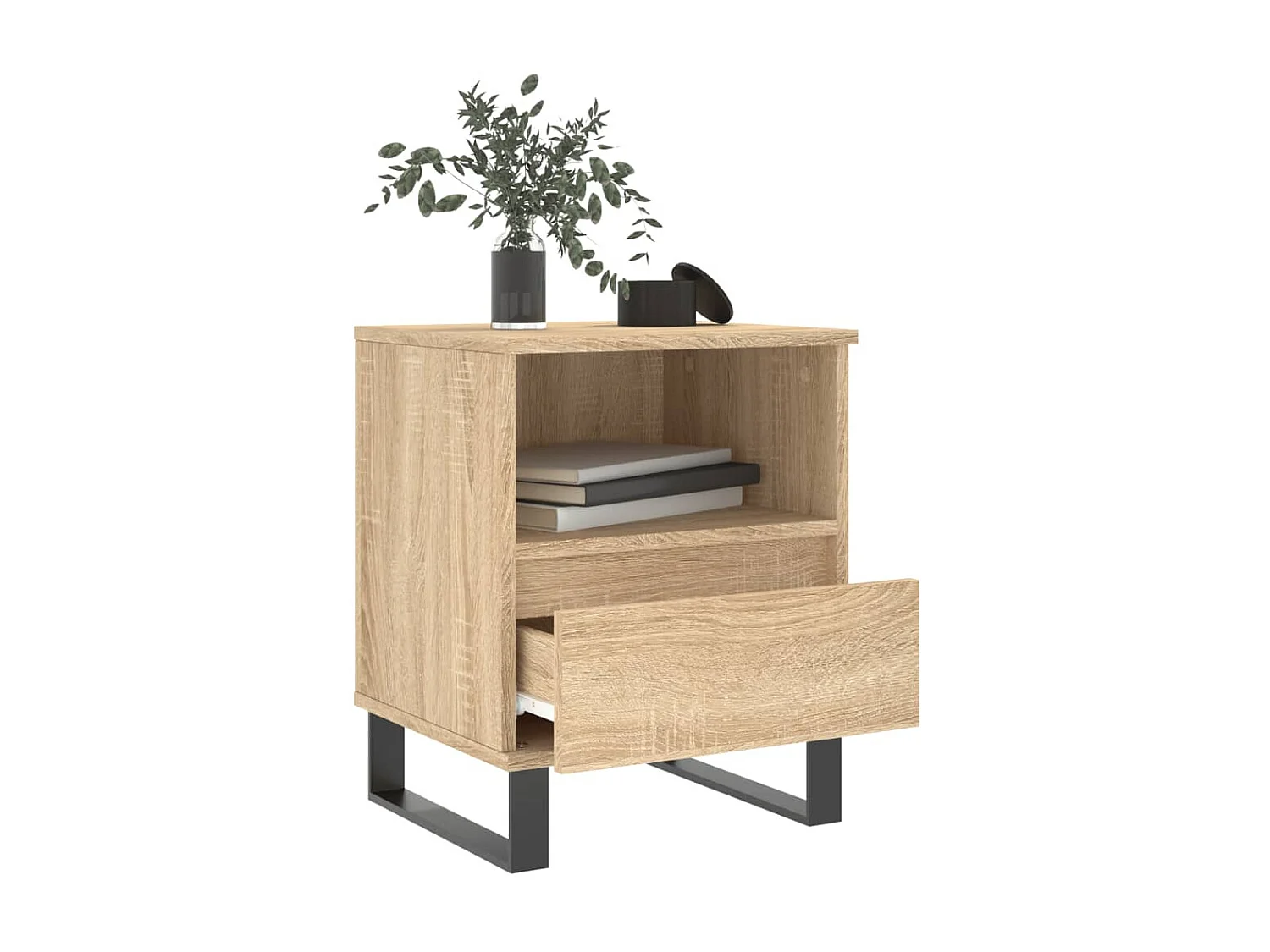 Table de chevet chêne sonoma 40x35x50 cm bois d'ingénierie QPD72237