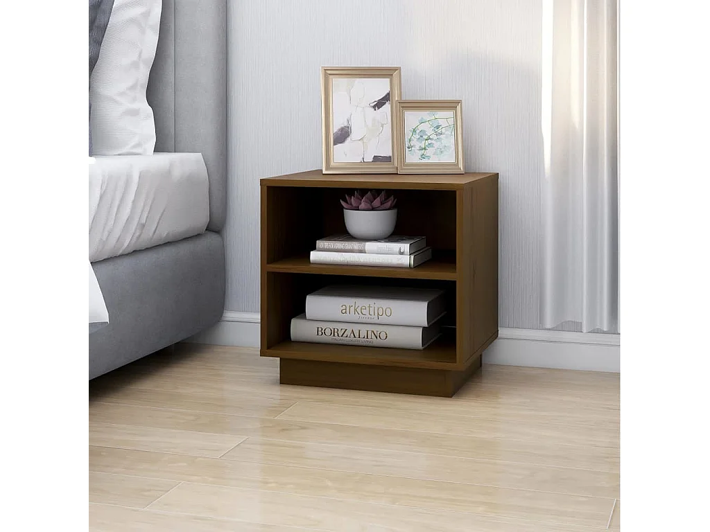 Table de chevet Marron miel 40x34x40 cm Bois de pin solide KEFWE82246