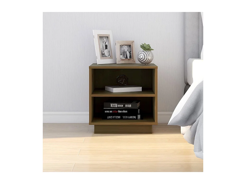 Table de chevet Marron miel 40x34x40 cm Bois de pin solide KEFWE82246