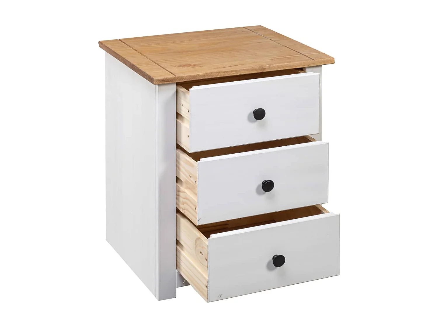 Table de chevet Blanc 46x40x57 cm Pin Gamme Panama KEFWE52670