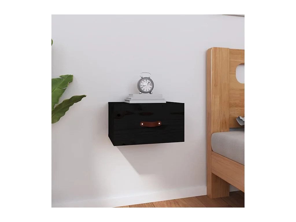 Table de chevet murale Noir 40x29,5x22 cm KEFWE68520