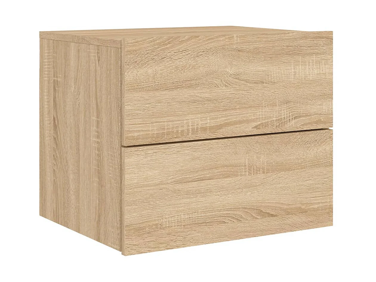 Table de chevet murale avec lumières LED chêne sonoma KEFWE48929