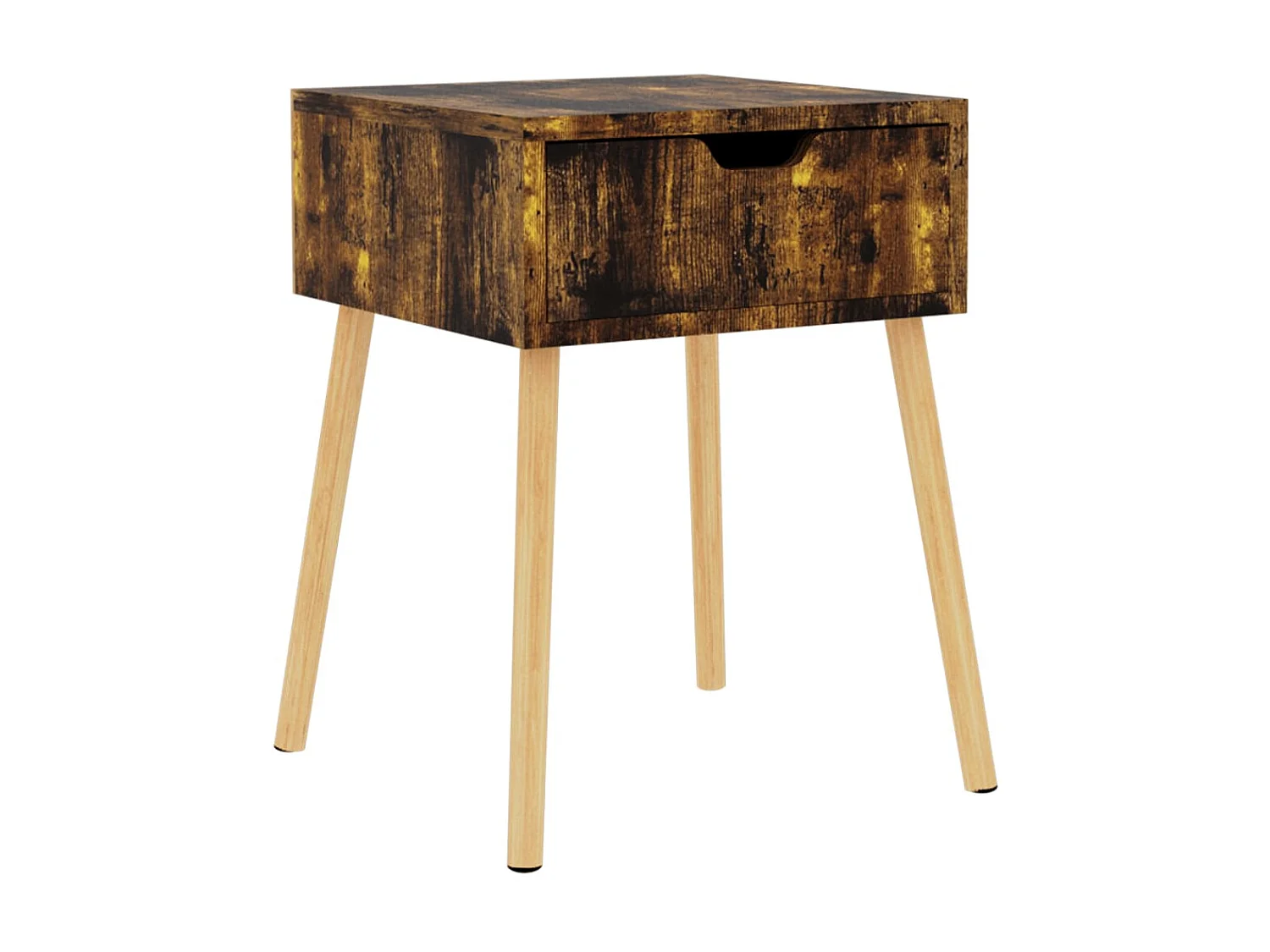 Mesa de cabeceira 40x40x56 cm derivados madeira carvalho fumado PT88614