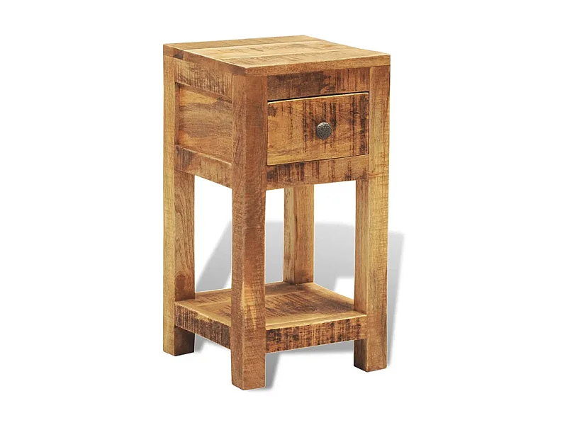Mesa de cabeceira com 1 gaveta, madeira de mangueira maciça PT10960
