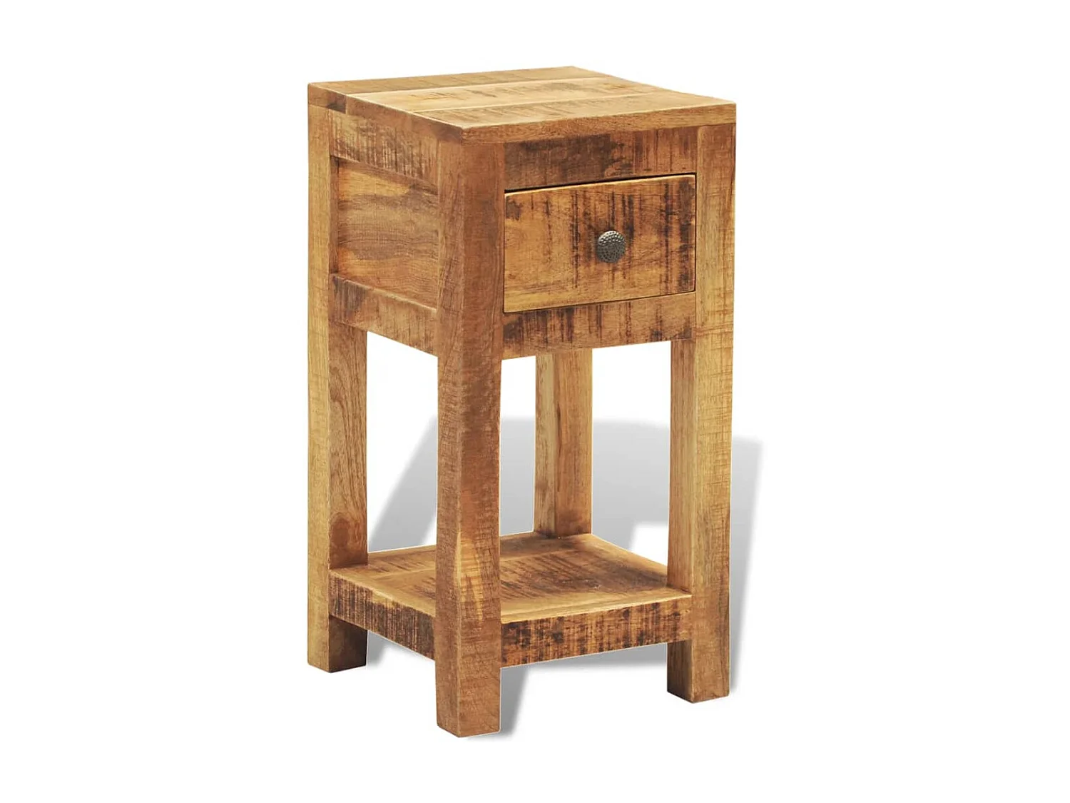 Mesa de cabeceira com 1 gaveta, madeira de mangueira maciça PT10960