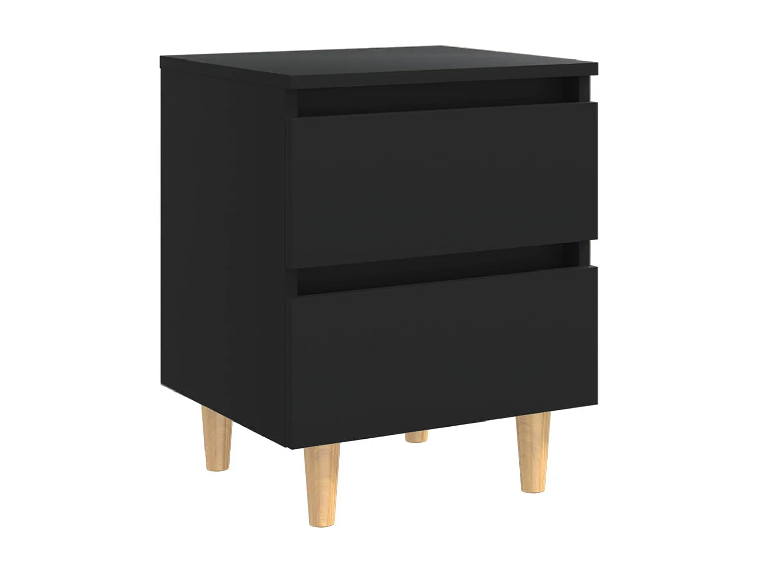 Table de chevet avec pieds en pin Noir 40x35x50 cm KEFWE62993