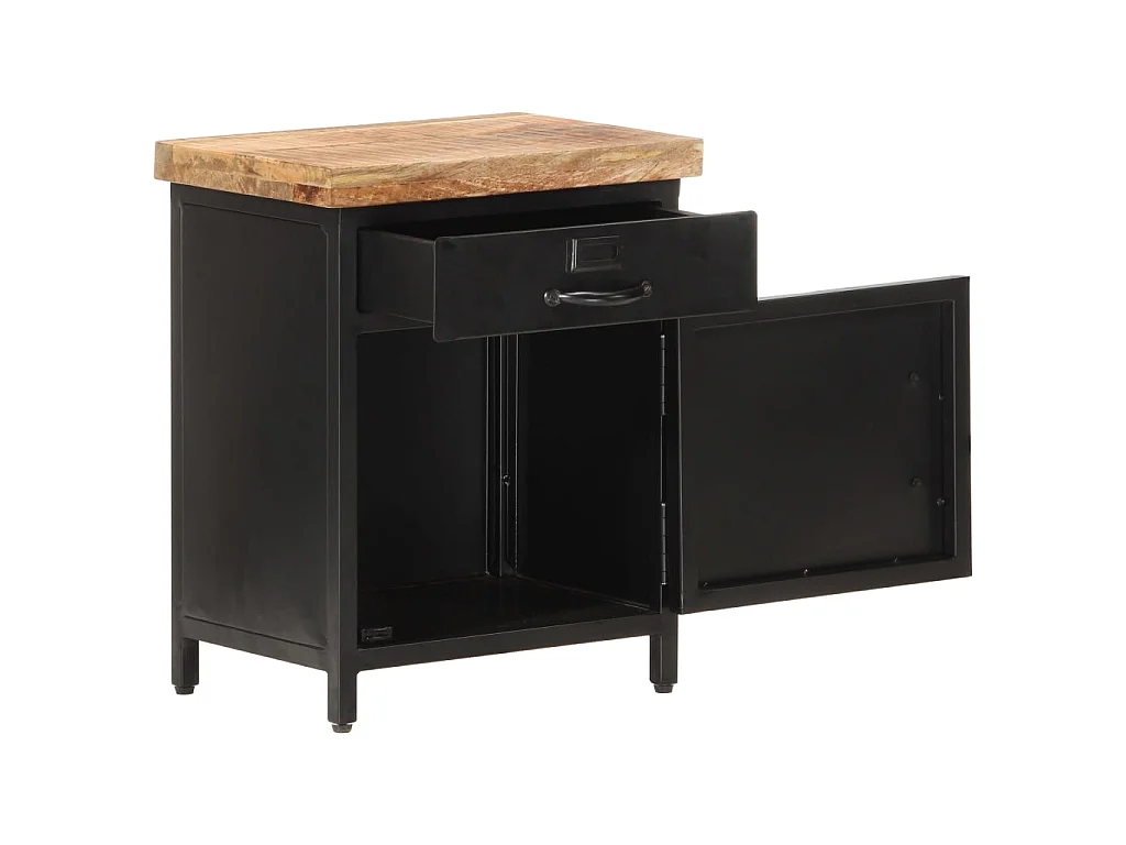 Table de chevet 40x30x52 cm Bois de manguier brut KEFWE41517