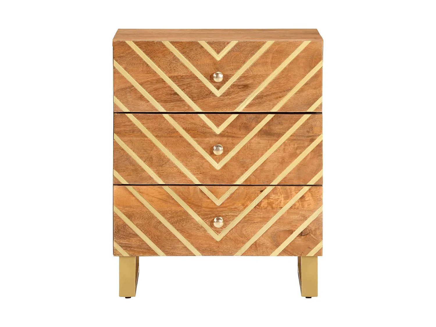 Table de chevet marron et noir 50x33x60 cm bois manguier solide QPD47682