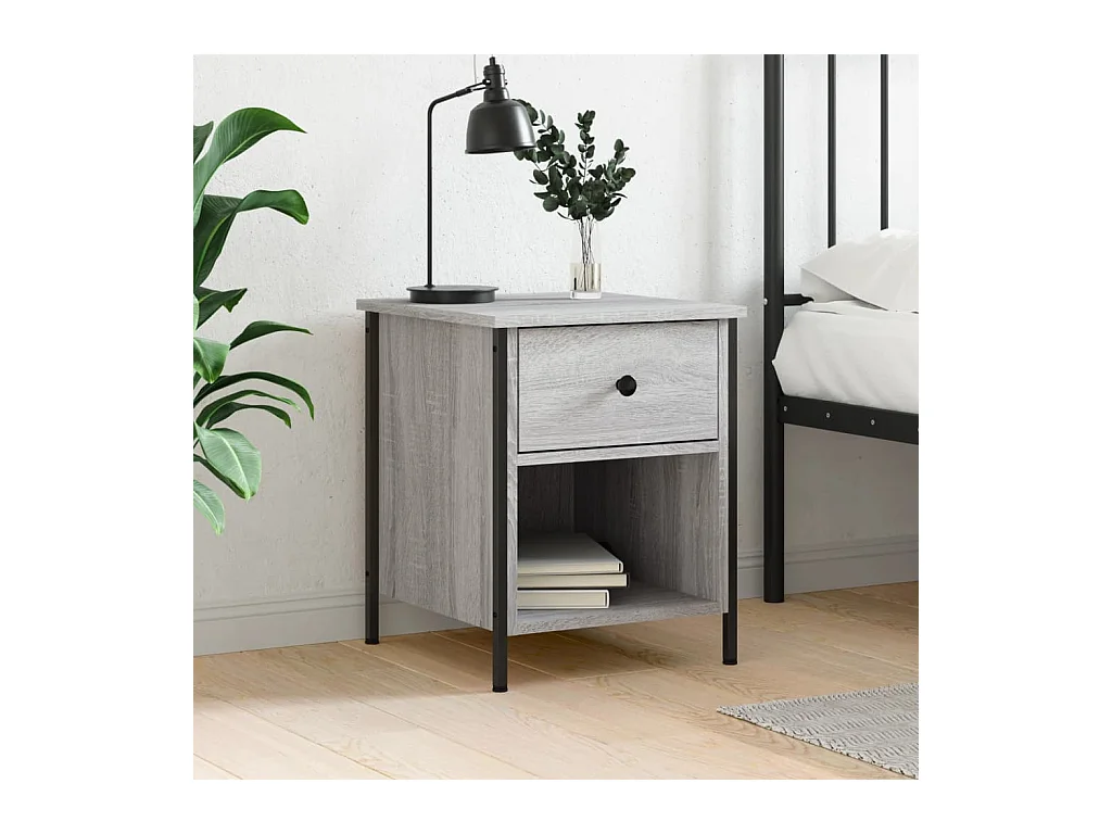 Table de chevet sonoma gris 40x42x50 cm bois d'ingénierie QPD16624