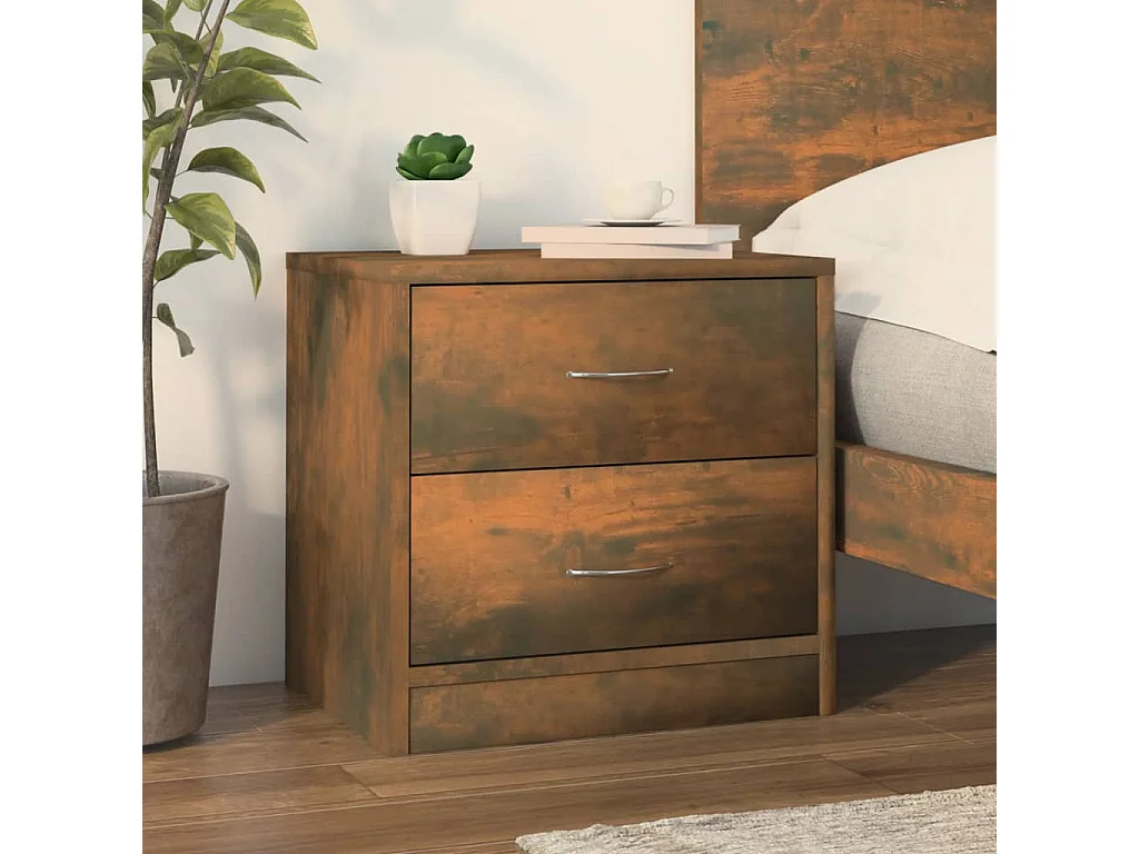 Table de chevet Chêne fumé 40x30x40 cm Bois d'ingénierie KEFWE85559