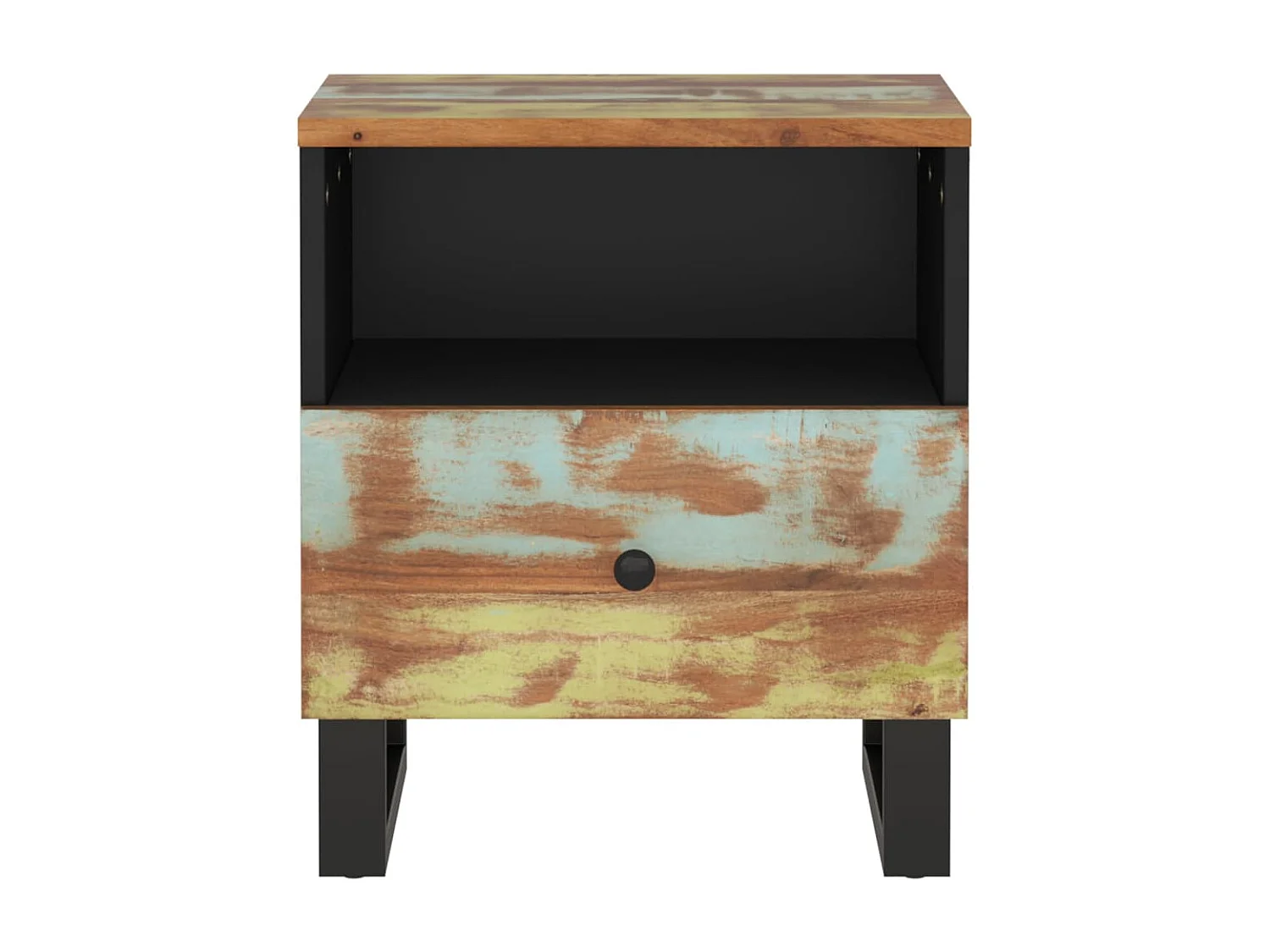 Nachtkastje massief gerecycled hout en bewerkt hout NL71099