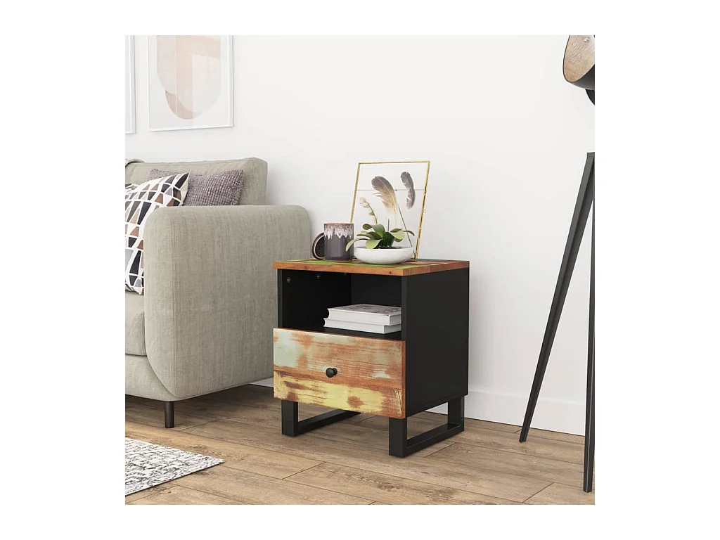Table de chevet Bois de récupération et d'ingénierie KEFWE55802