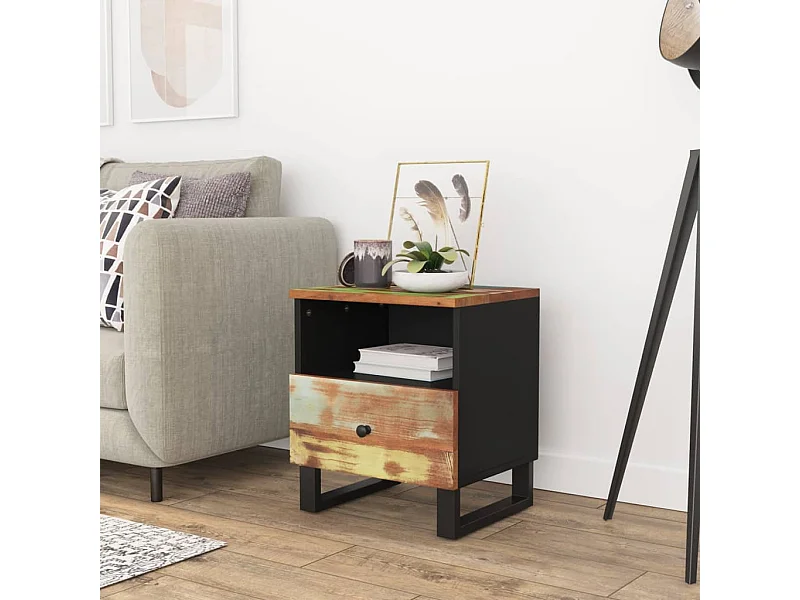 Table de chevet Bois de récupération et d'ingénierie KEFWE55802