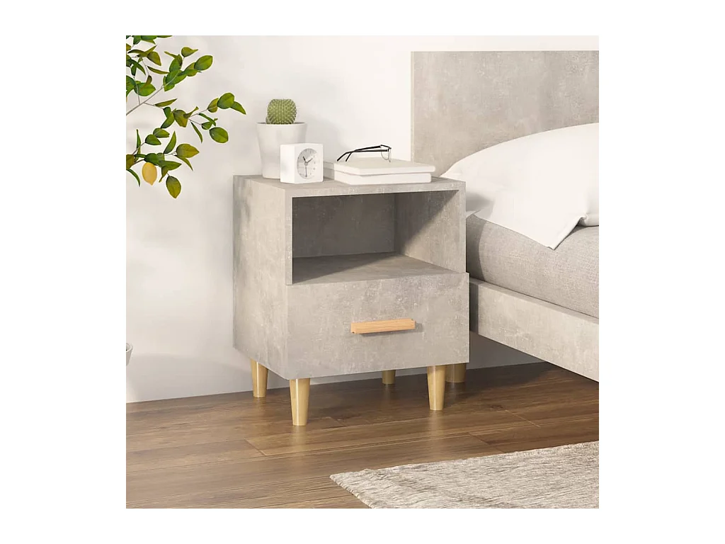 Mesa de cabeceira 40x35x47 cm cinzento cimento PT84000